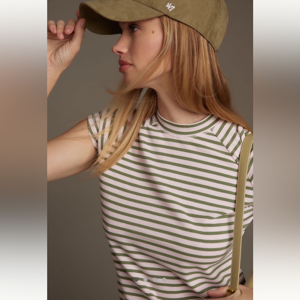 Pilcro Green Striped Short-Sleeve Baby Tee